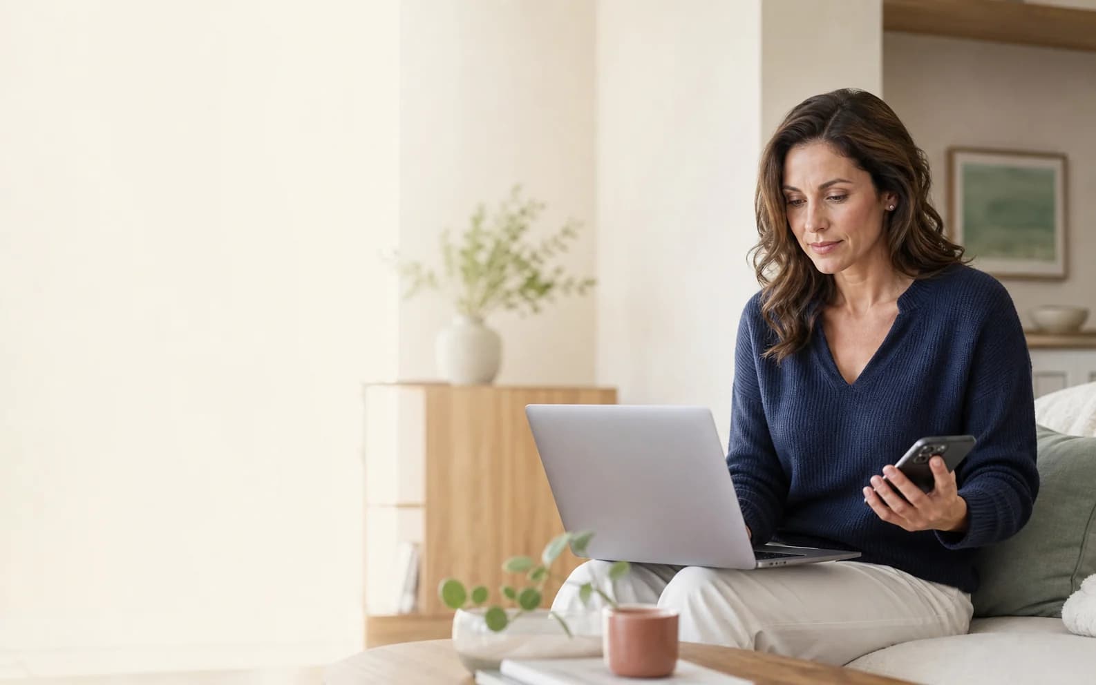 A patient reviewing online healthcare choices